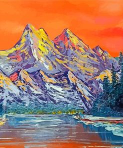 Sunset Mountains Landscape Art paint by number