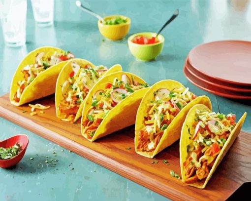 Taco Food paint by number