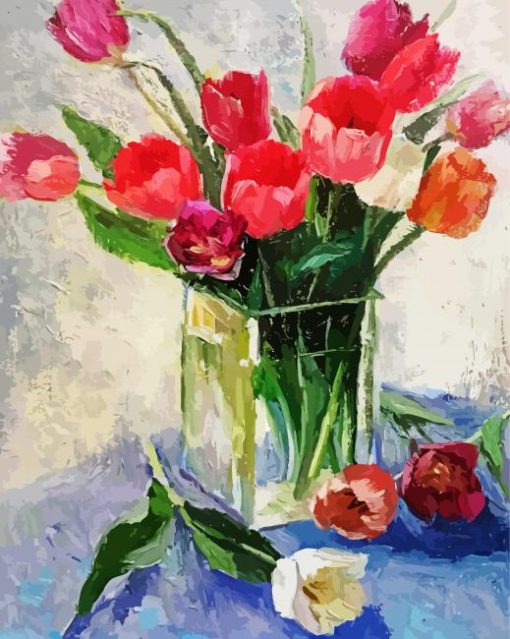 Tulip In Vase Art paint by number