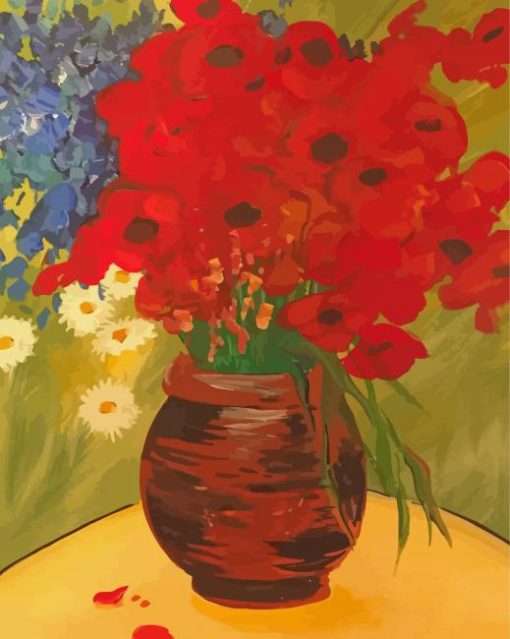 Van Gogh Daisies And Poppies paint by number