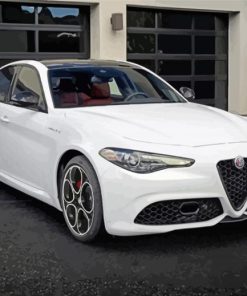 White Giulia Car paint by number