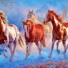 Winter Flock Of Horses paint by number