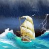 Wonderful Ship In Storms paint by number