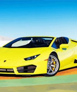 Yellow Lambo Huracan Car paint by number