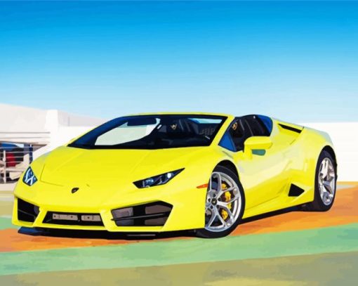 Yellow Lambo Huracan Car paint by number