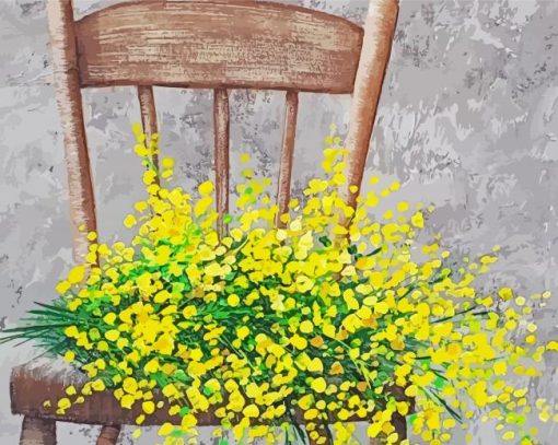 Yellow Flowers On The Chair paint by number