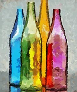 Abstract Four Bottles Paint By Numbers