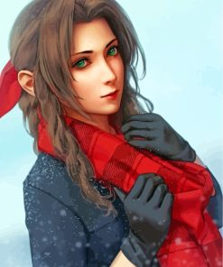 Aerith Gainsborough In Winter paint by number