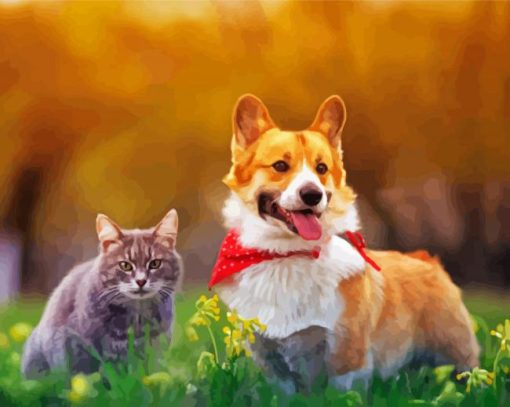 Aesthetic Cat And Dog paint by number