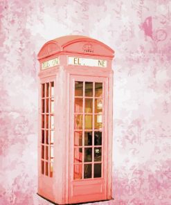 Aesthetic Pink Phone Booth paint by number