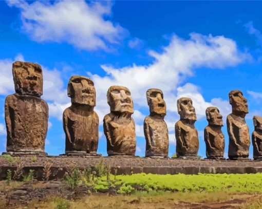 Ahu Tongariki Easter Island Paint By Numbers