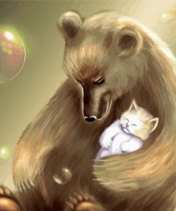 Bear And Kitten paint by number