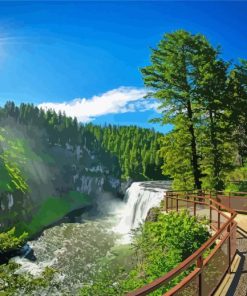 Beautiful View Of Upper Mesa Falls Paint By Numbers