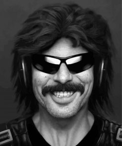 Black And White Dr Disrespect Paint By Numbers