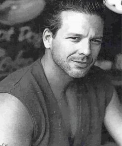 Black And White Actor Mickey Rourke Paint By Number