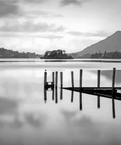 Black And White Derwentwater - Paint By Numbers