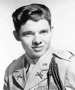 Black And White Soldier Audie Murphy paint by number