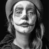 Black And White Sad Girl Clown Paint By Numbers