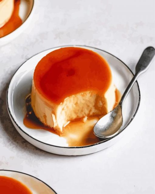 Caramel Flan Dessert Paint By Numbers