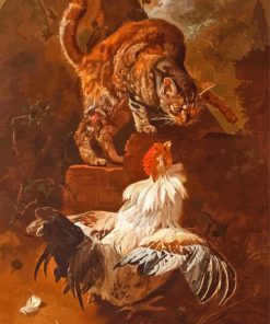 Cat And Chicken Paint By Numbers