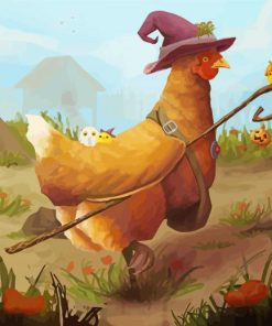 Chicken Witch paint by number