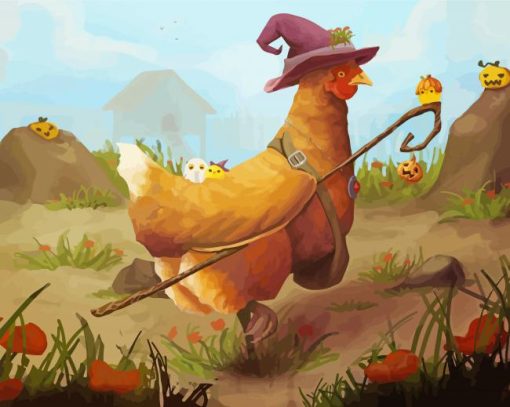 Chicken Witch paint by number