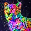 Colorful Cheetah paint by number