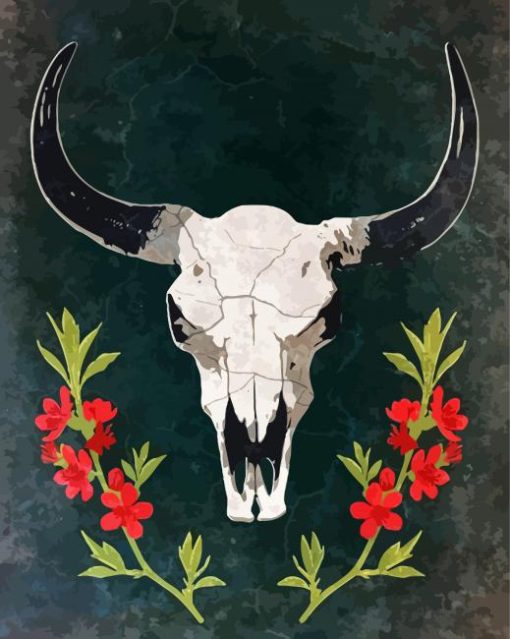 Cow Head Skull Paint By Numbers