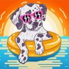 Dalmatian Dog Swimming Paint By Numbers