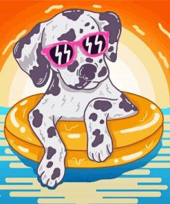 Dalmatian Dog Swimming Paint By Numbers