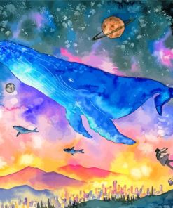 Fantasy Space Whale paint by number