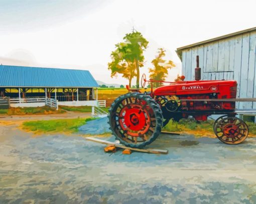 Farmall Tractor paint by number