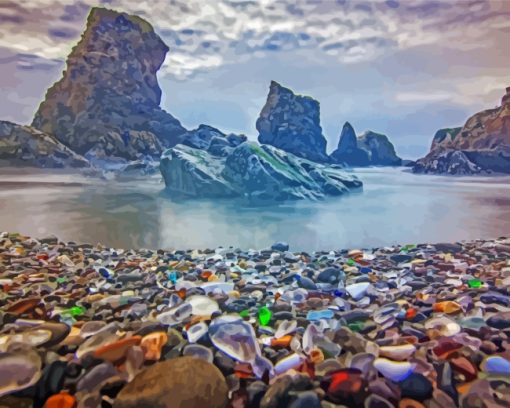 Glass Beach California paint by number