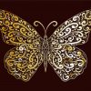 Gold Butterfly Paint By Numbers