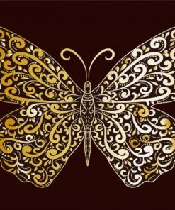 Gold Butterfly Paint By Numbers