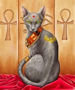 Grey Egyptian Cat Paint By Numbers