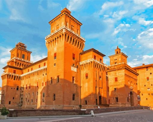 Italy Ferrara Este Castle Paint By Numbers