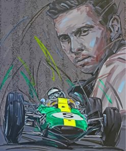 Jim Clark F1 Racing Driver Art paint by number