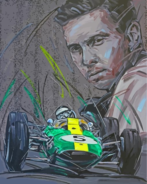 Jim Clark F1 Racing Driver Art paint by number