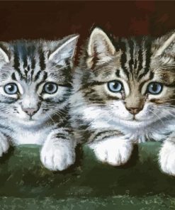 Little Two Tabby Cats Paint By Numbers