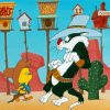 Lonney Tunes Sylvester And Tweety Cartoon paint by number