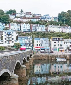 Looe Harbour Cornwall Paint by number