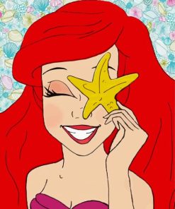 Mermaid Ariel Starfish paint by number