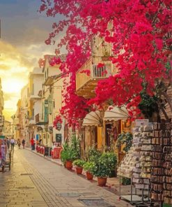 Nafplio Alleys At Sunset paint by number