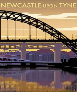 Newcastle Upon Tyne City Poster paint by number