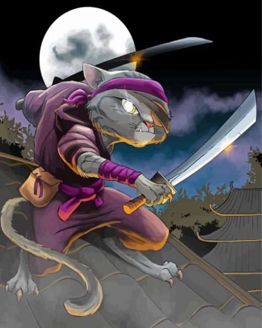 Ninja Cat Art paint by number