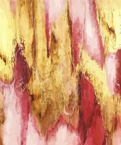 Pink And Gold Abstract paint by number