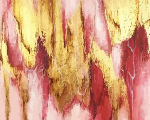 Pink And Gold Abstract paint by number