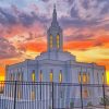 Pocatello Idaho Temple At Sunset Paint By Numbers