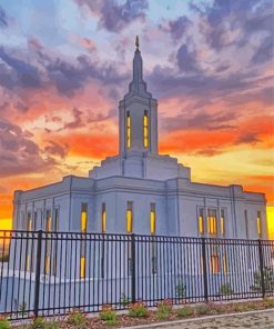 Pocatello Idaho Temple At Sunset Paint By Numbers